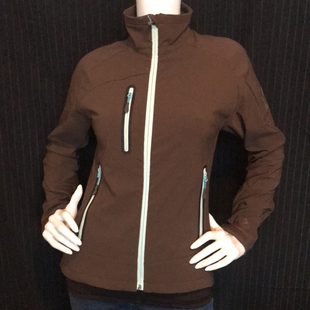 SOLOMON WATER PROOF FLOCKED LINING BROWN SPRING/FALL JACKET WOMEN'S SIZE SMALL